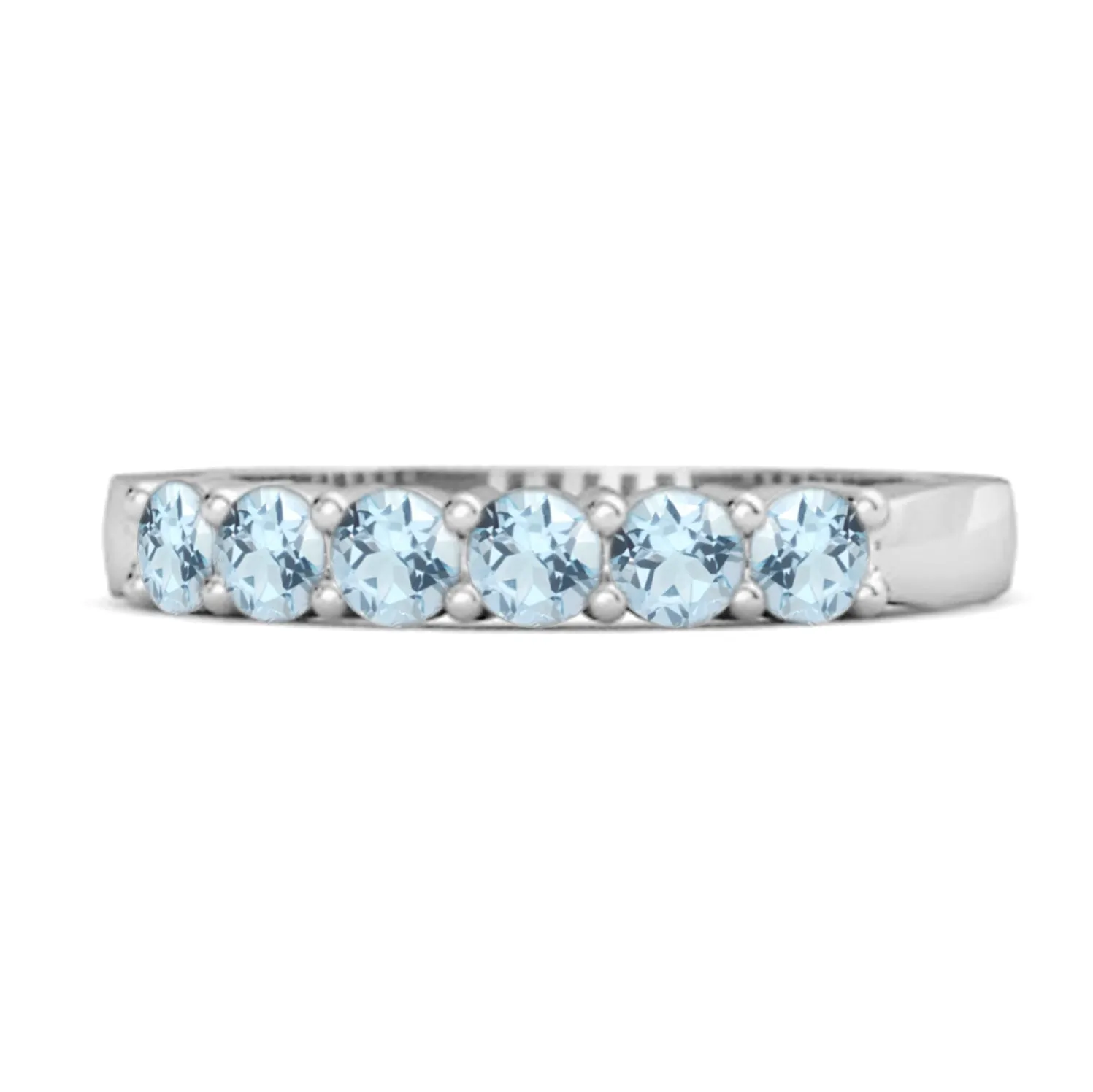 Rich Feel Eternity Blue Topaz 925 Sterling Silver Stacking Ring