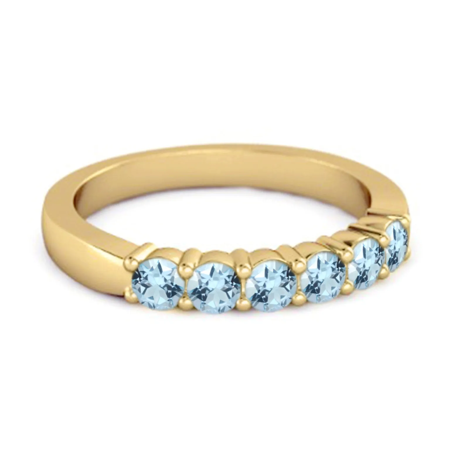 Rich Feel Eternity Blue Topaz 925 Sterling Silver Stacking Ring