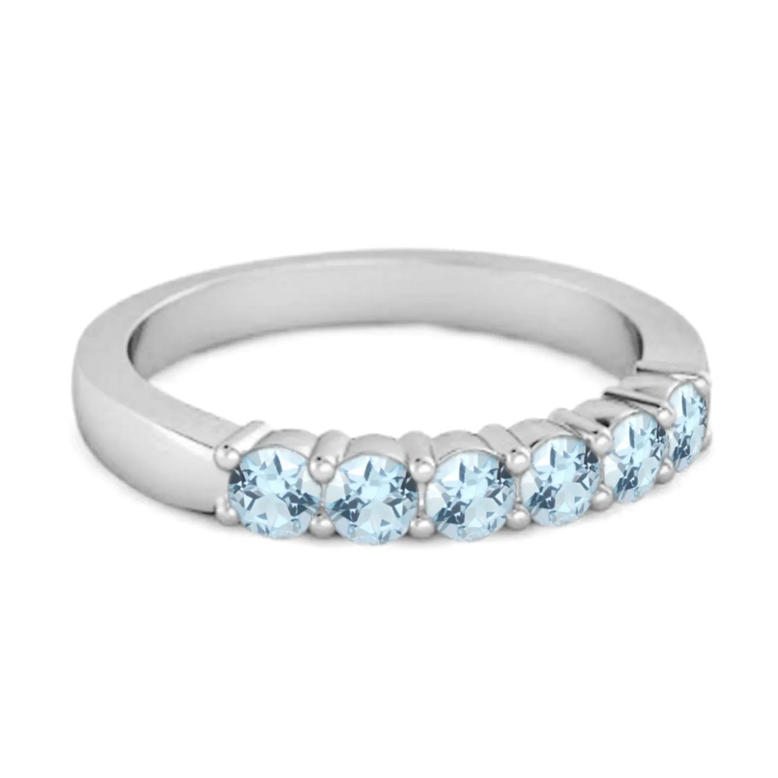Rich Feel Eternity Blue Topaz 925 Sterling Silver Stacking Ring