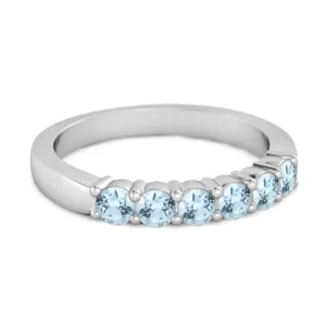 Rich Feel Eternity Blue Topaz 925 Sterling Silver Stacking Ring