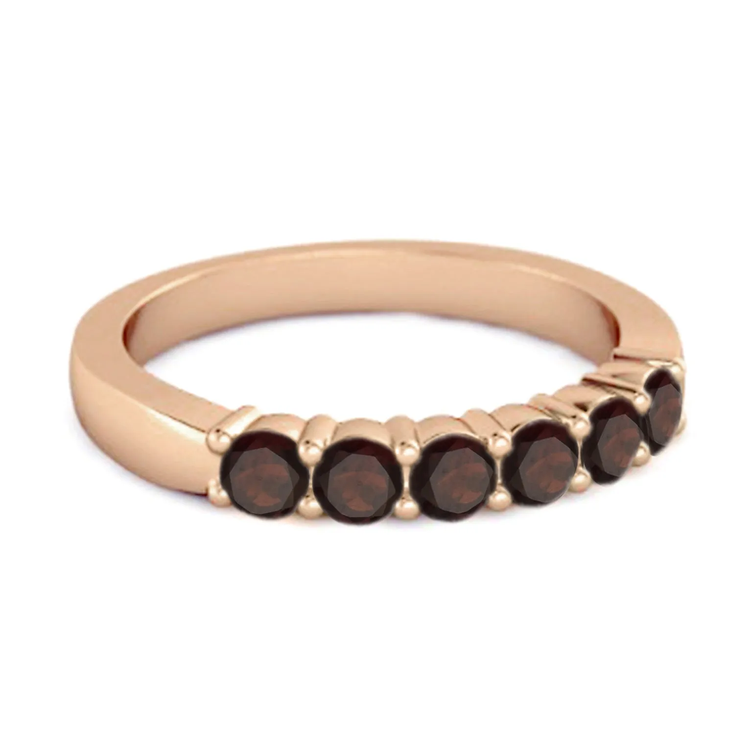 Rich Feel Eternity Garnet 925 Sterling Silver Stacking Ring