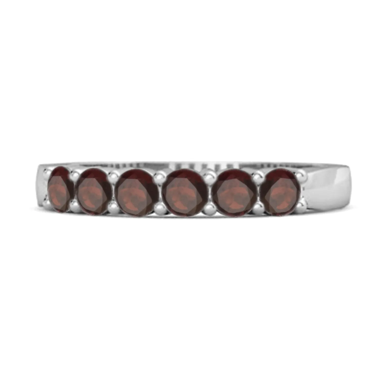 Rich Feel Eternity Garnet 925 Sterling Silver Stacking Ring