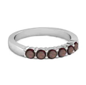 Rich Feel Eternity Garnet 925 Sterling Silver Stacking Ring