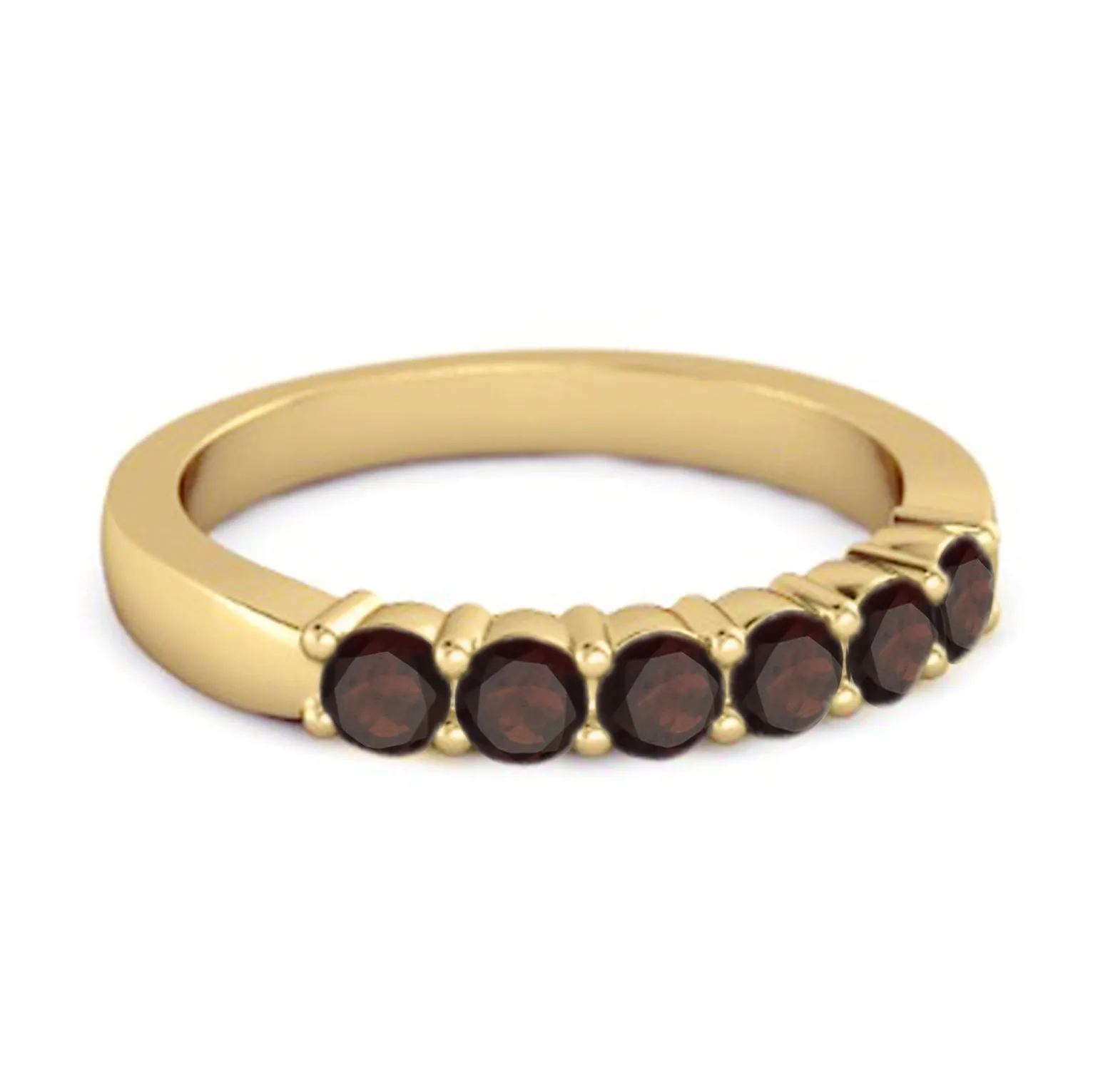 Rich Feel Eternity Garnet 925 Sterling Silver Stacking Ring