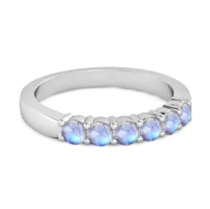 Rich Feel Eternity Moonstone 925 Sterling Silver Stacking Ring