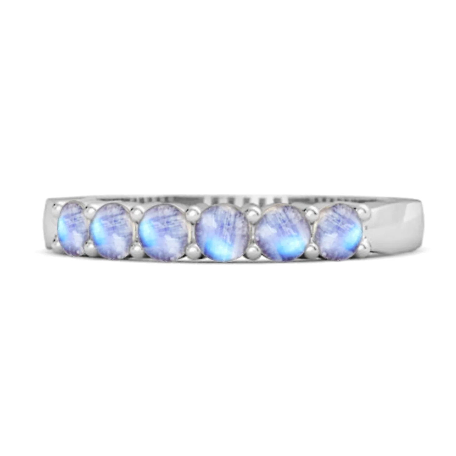 Rich Feel Eternity Moonstone 925 Sterling Silver Stacking Ring
