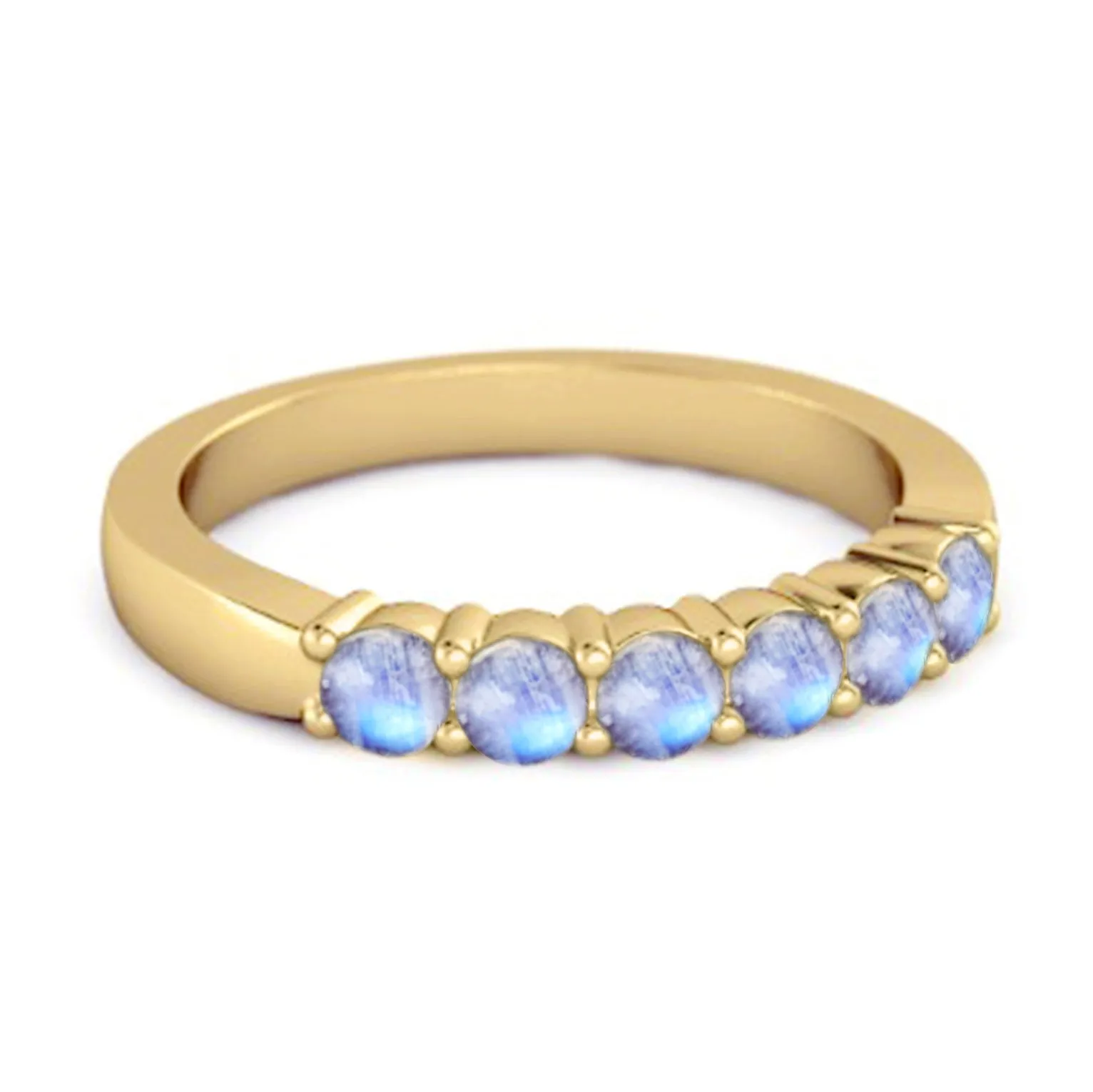 Rich Feel Eternity Moonstone 925 Sterling Silver Stacking Ring