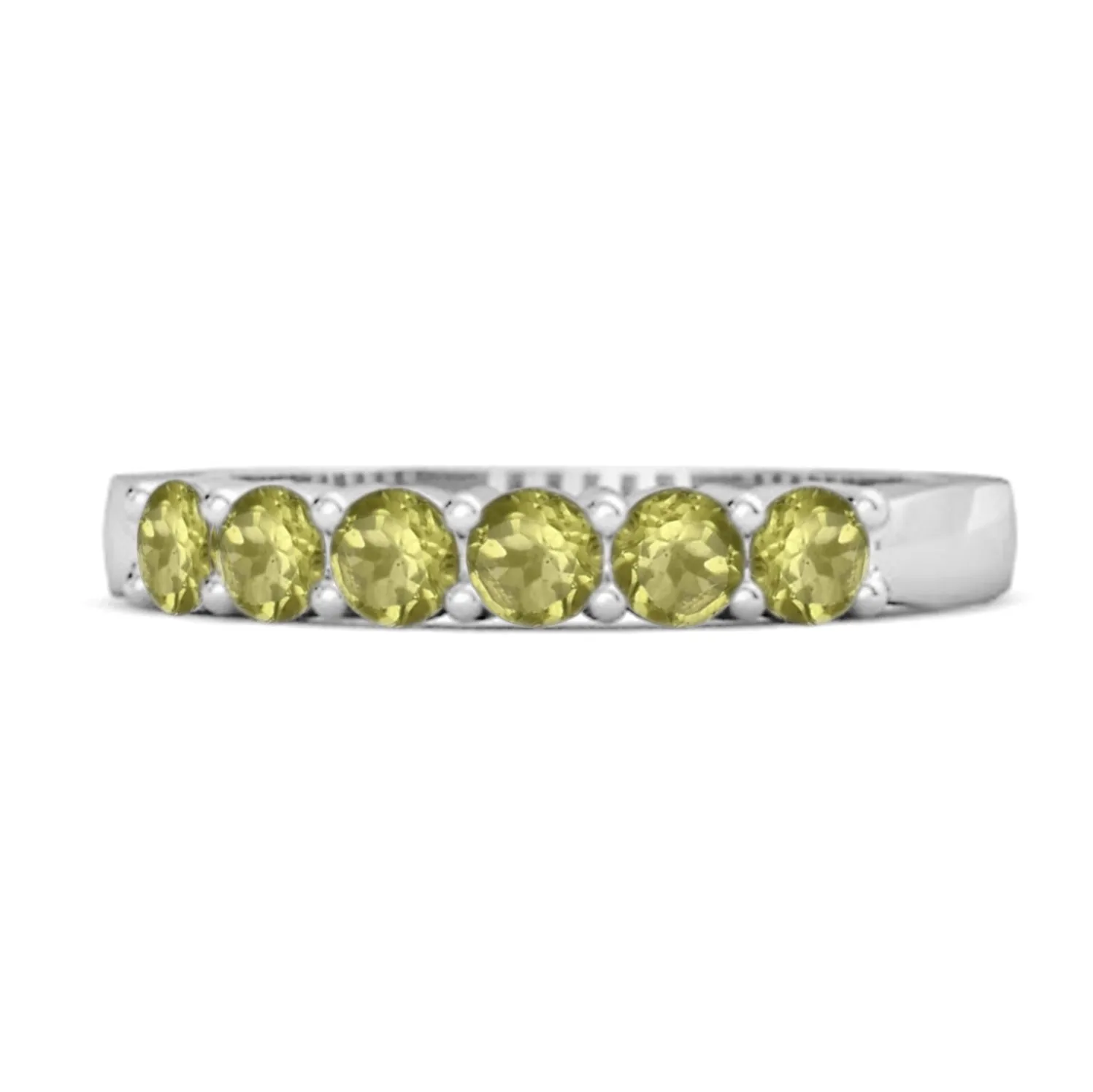 Rich Feel Eternity Peridot 925 Sterling Silver Stacking Ring