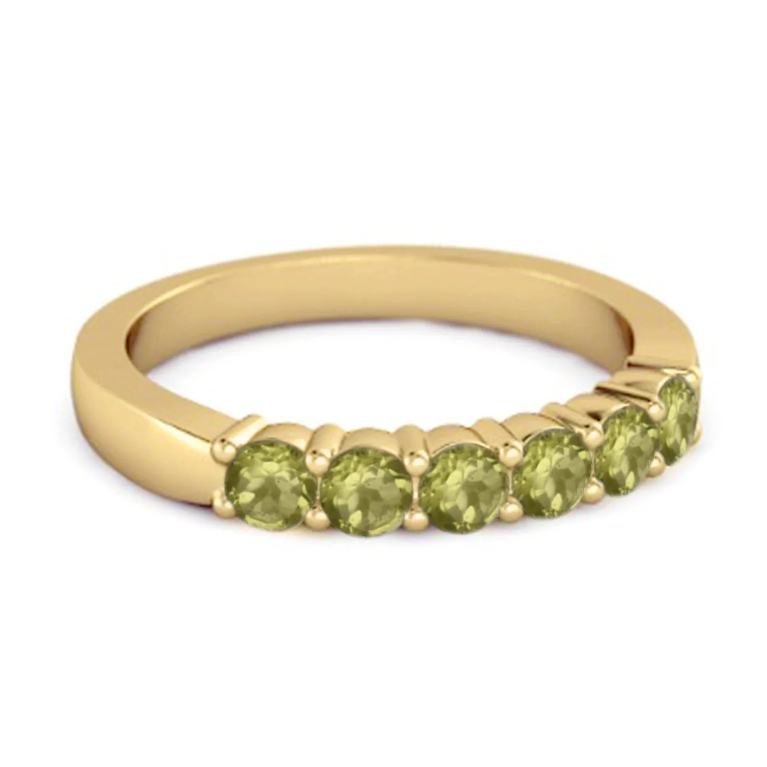 Rich Feel Eternity Peridot 925 Sterling Silver Stacking Ring