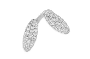 Ring 18kt Gold You & I Oval Pave Diamonds
