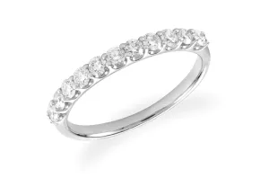Ring 18kt White Gold Band & 11 Diamonds