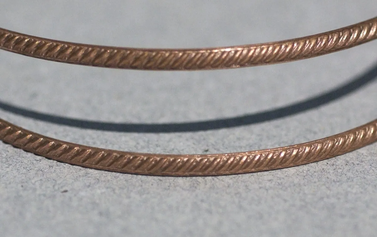 Ring Diagonal Lines Stock Shank 2.6mm Double Dots Metal Wire - Rings Bracelets Pendants Metalwork Variety of Metals