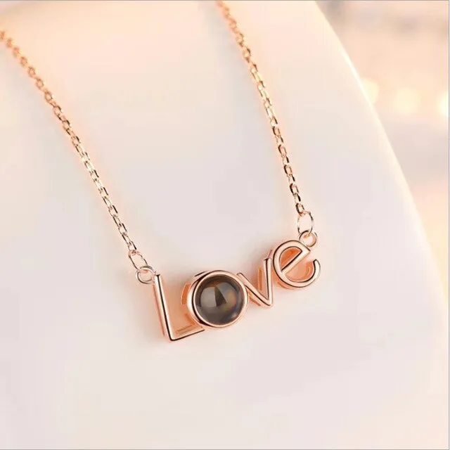 Rings Necklaces 100 language i love you Projection Jewelry Valentine or anytime gift