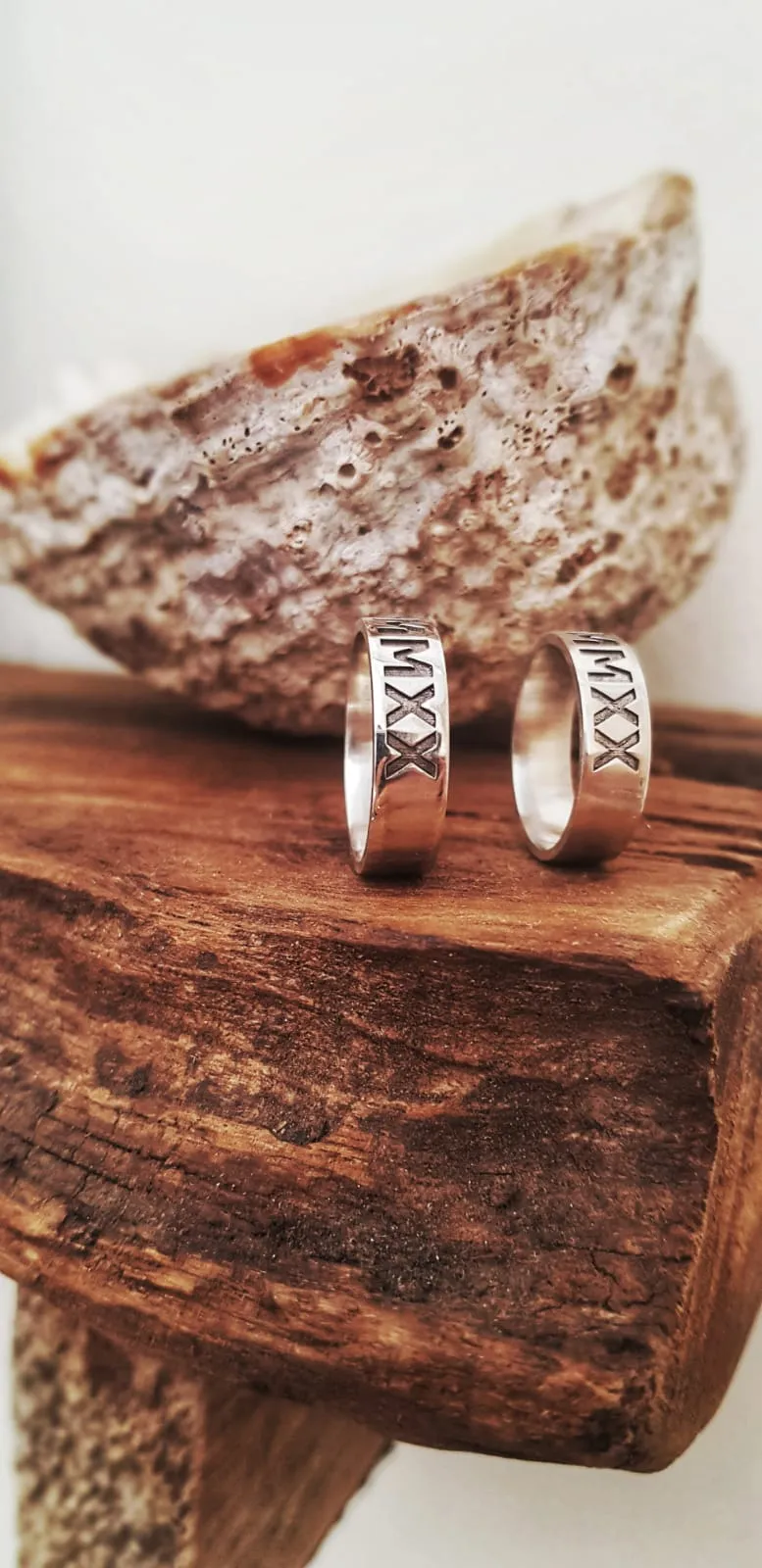 Roman numeral sterling silver ring