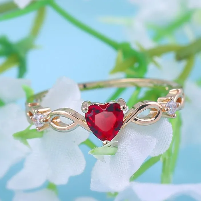 Romantic Gift Heart Ring Zircon For Women Anniverssary Jewelry