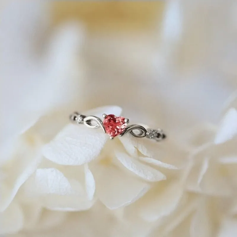 Romantic Gift Heart Ring Zircon For Women Anniverssary Jewelry