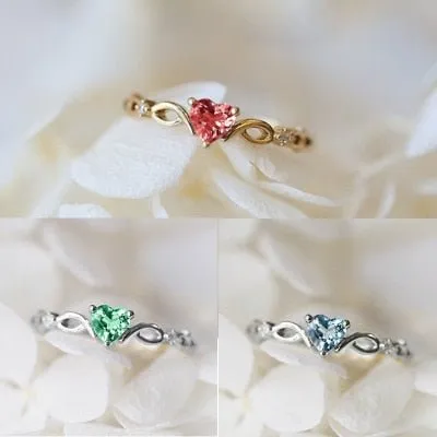 Romantic Gift Heart Ring Zircon For Women Anniverssary Jewelry
