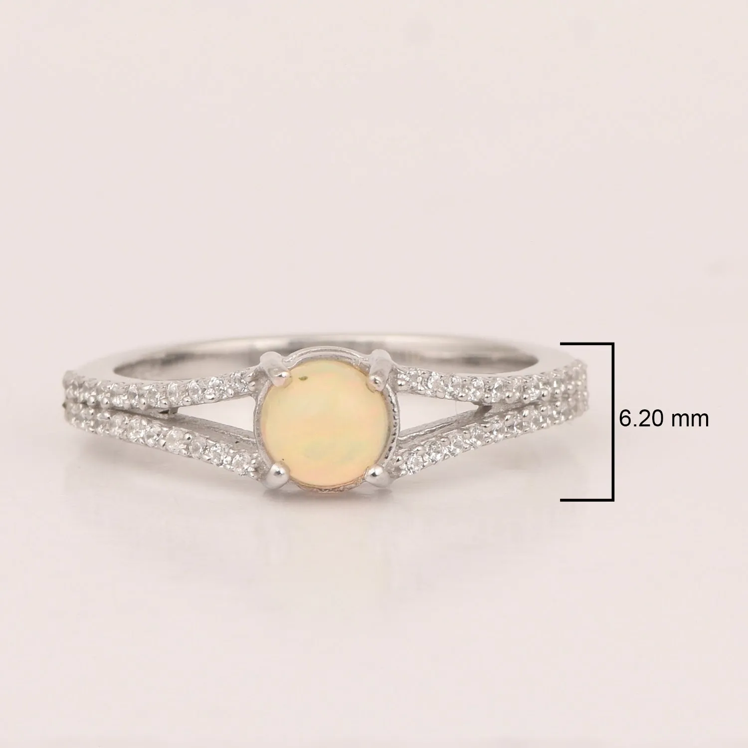 Round 0.85 Ctw Opal Birthstone 925 Sterling Silver Cluster Women Ring