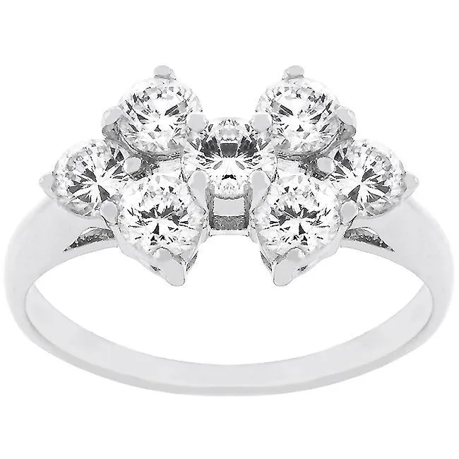Round Cubic Zirconia Cluster Ring