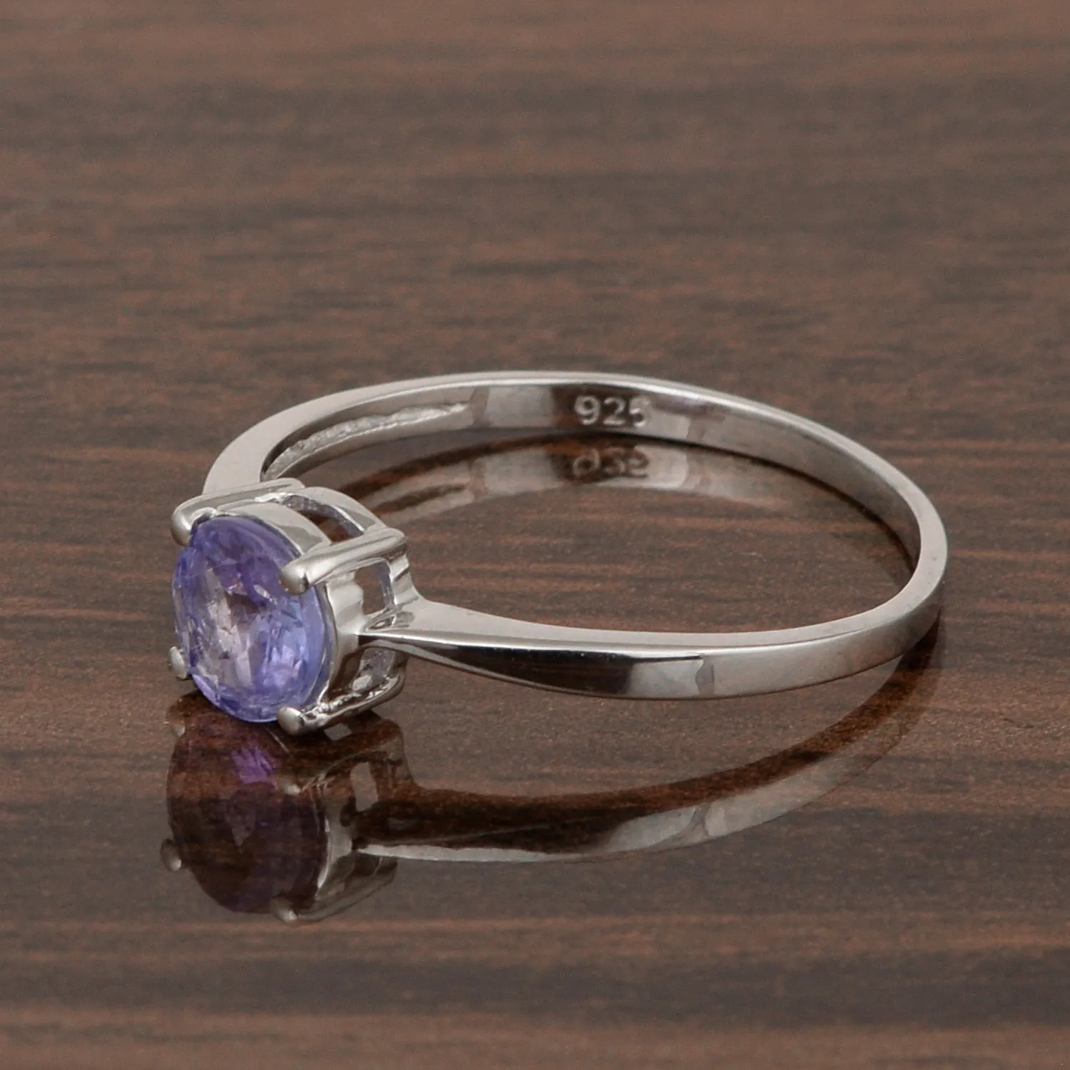 Round Cut 6mm Tanzanite Gemstone Solitaire Ring for Women in 925 Sterling Silver