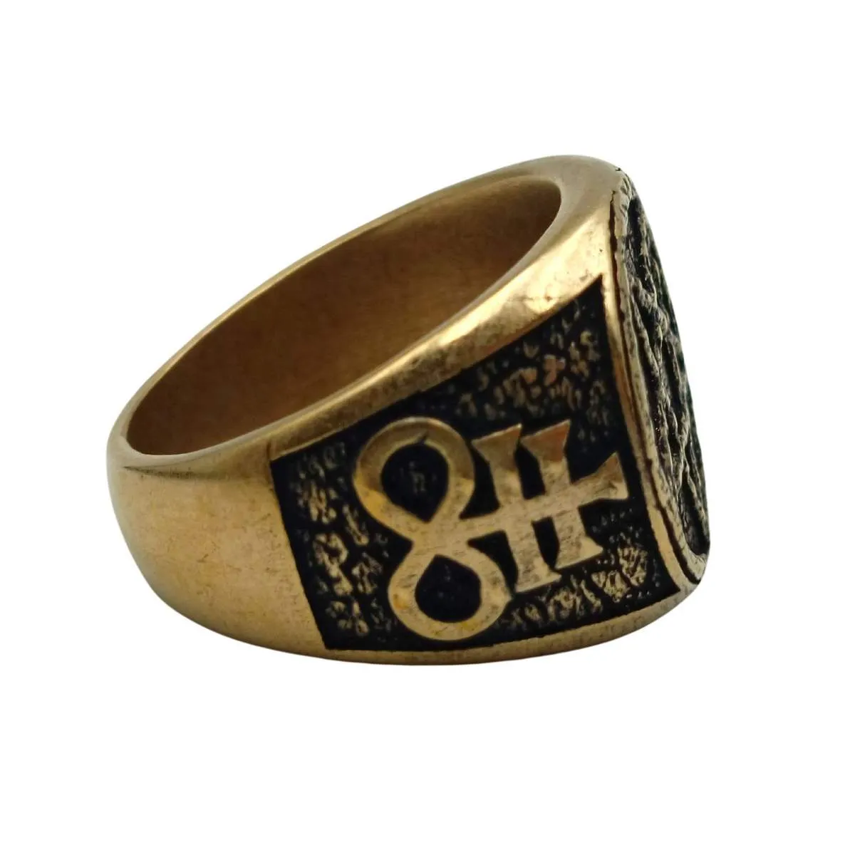 Satanic pentagram ring from bronze