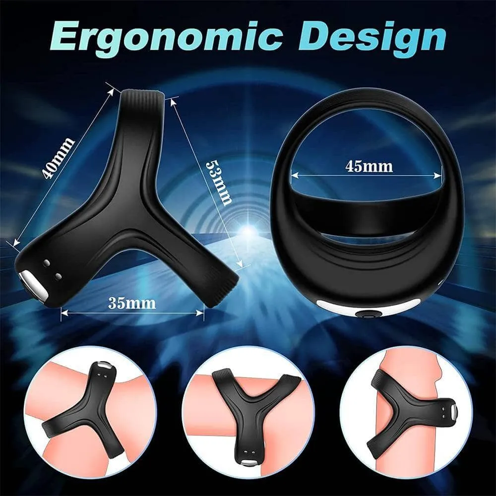 Silicone Rechargeable Triple Cock Cage Vibrating Cock Ring