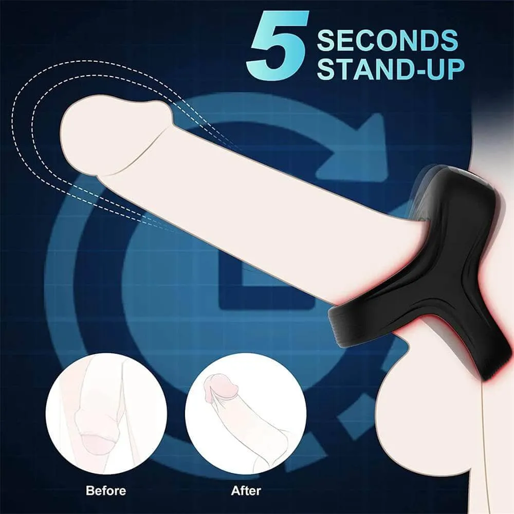 Silicone Rechargeable Triple Cock Cage Vibrating Cock Ring