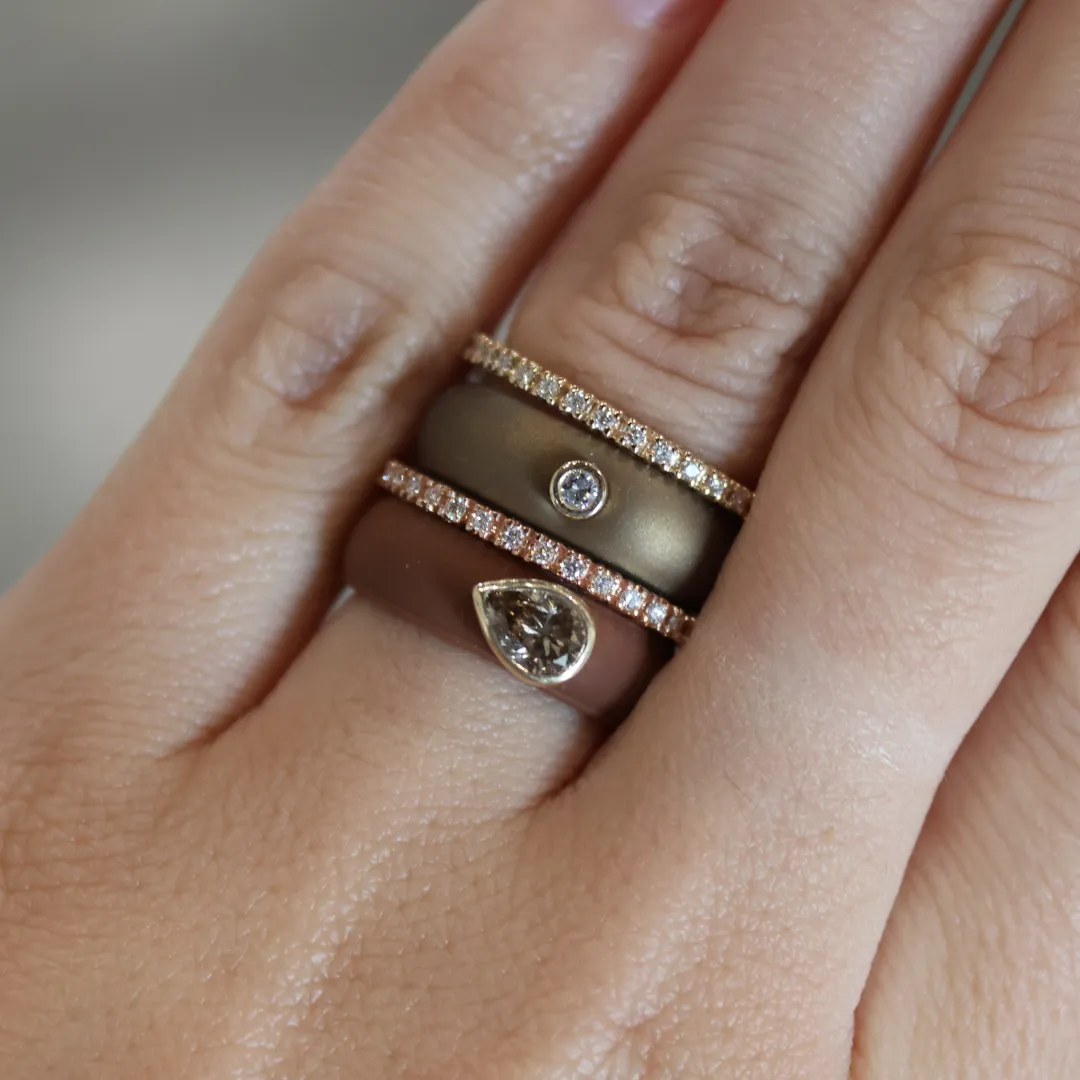 Single Diamond Silicone Band - Bronze