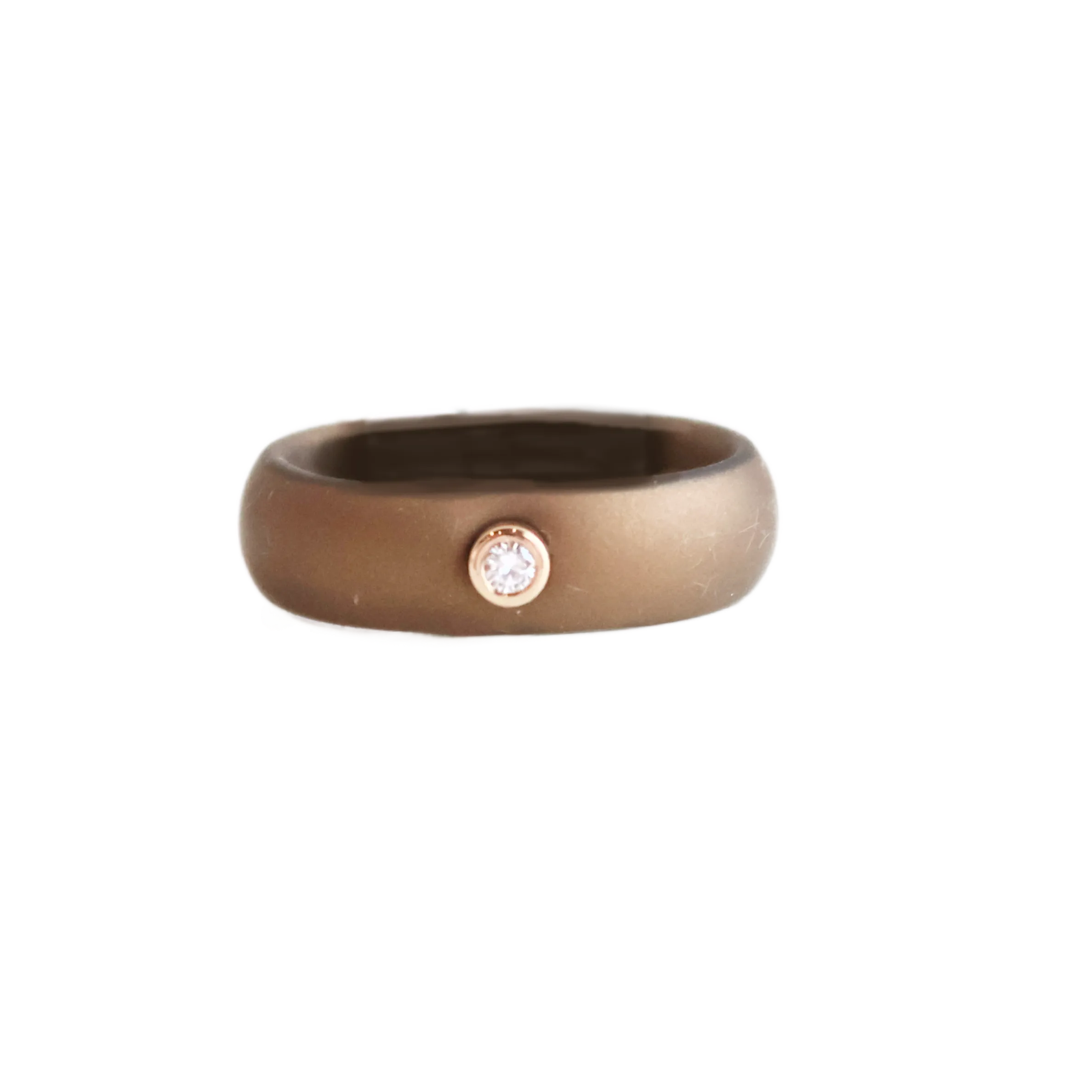 Single Diamond Silicone Band - Bronze