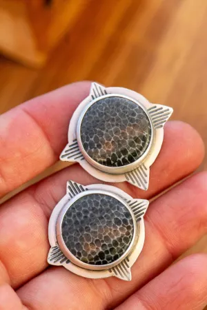 SISTER FOSSILIZED CORAL RINGS
