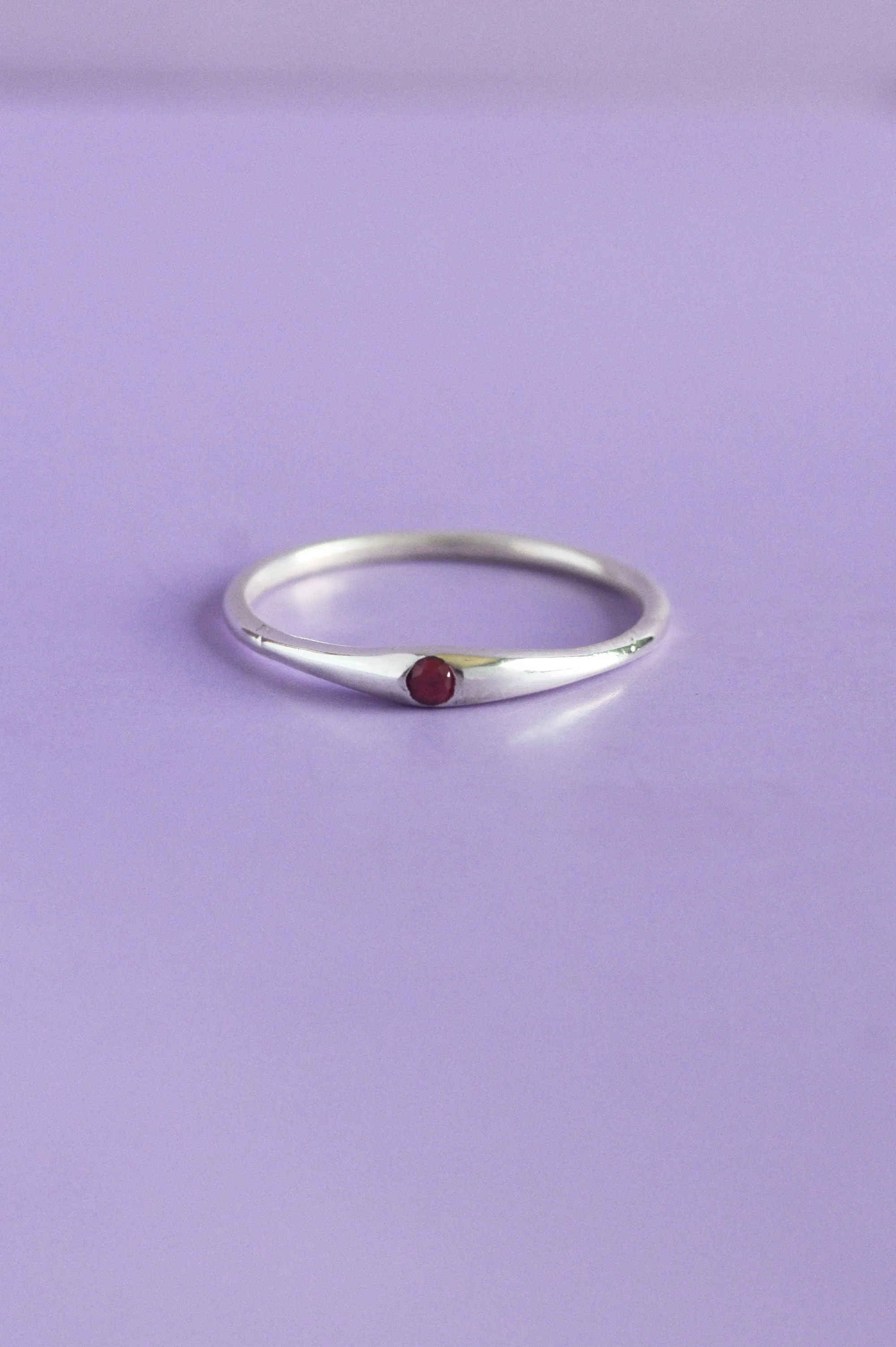 Siyum Red Garnet Silver Ring