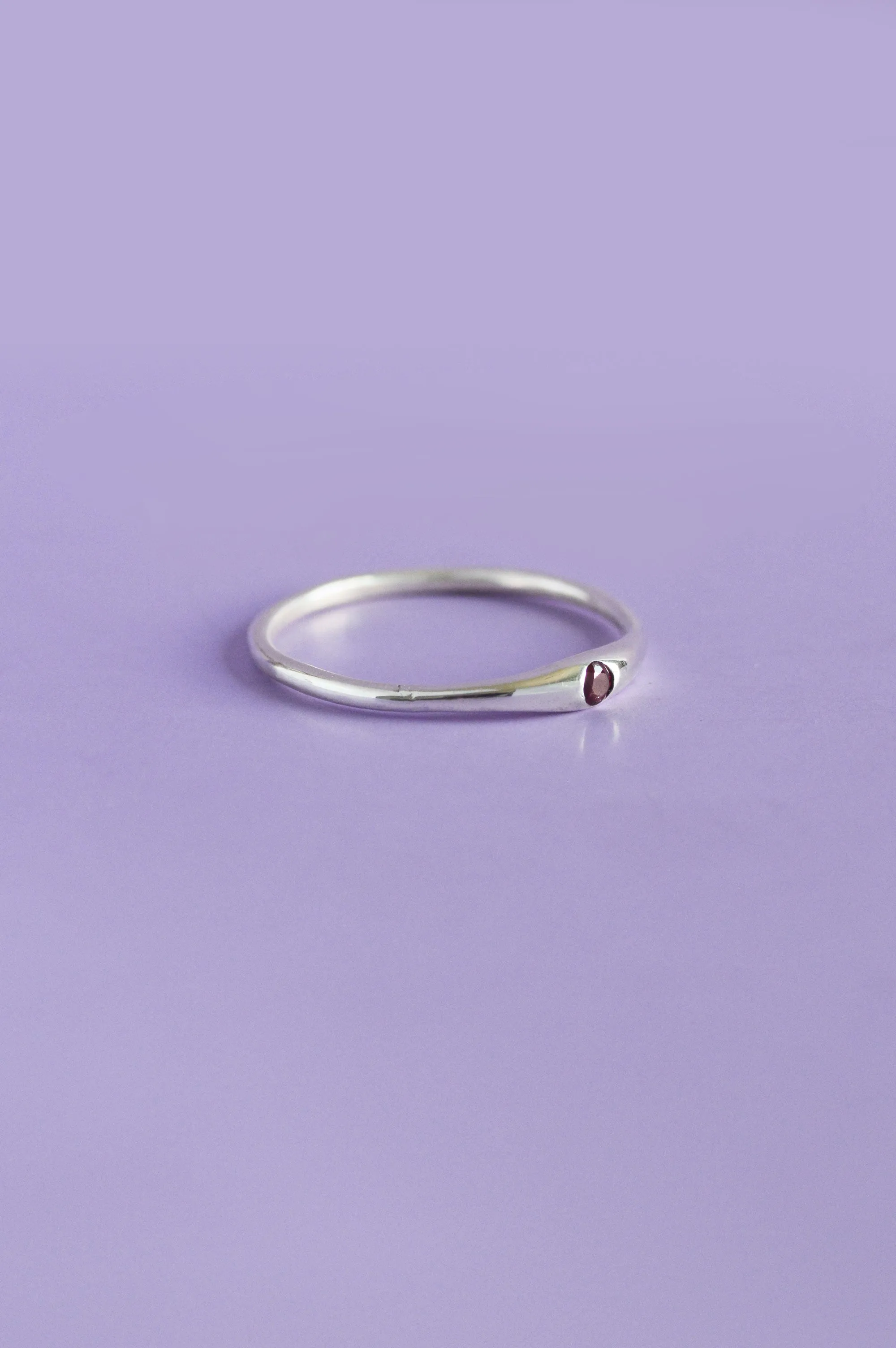 Siyum Red Garnet Silver Ring