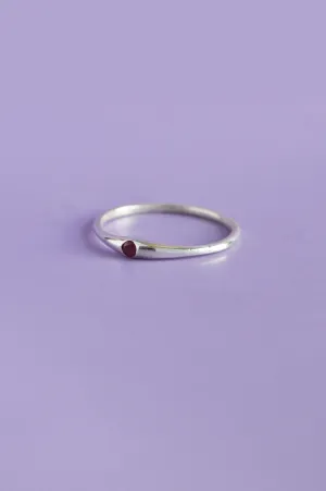 Siyum Red Garnet Silver Ring