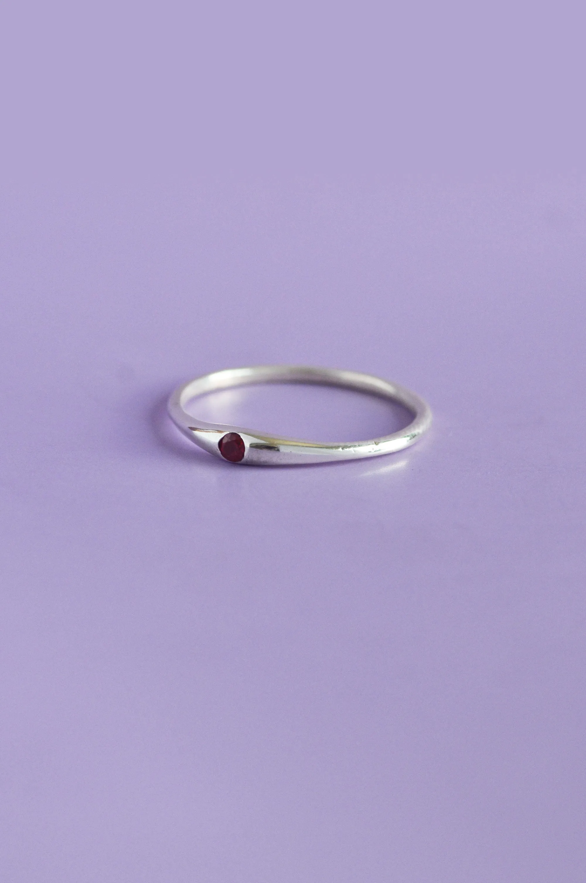 Siyum Red Garnet Silver Ring