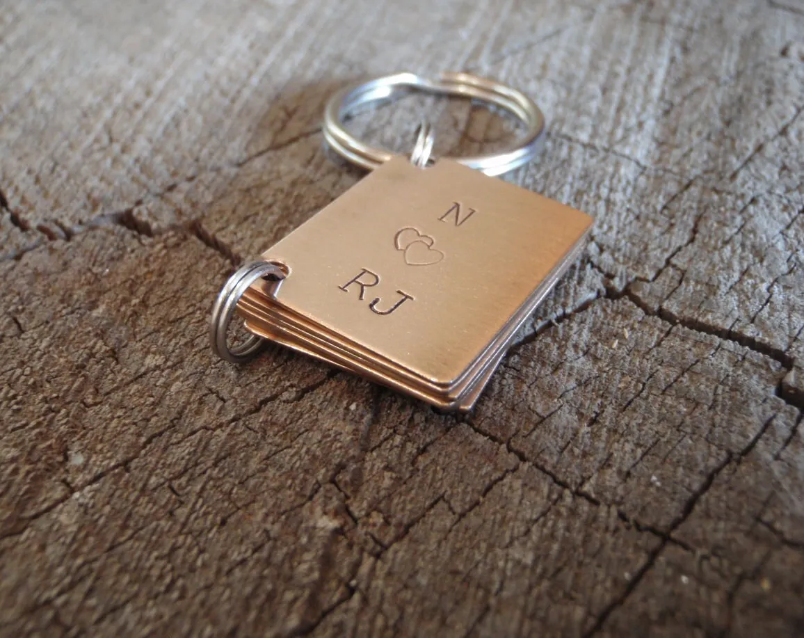Small bronze book key chain