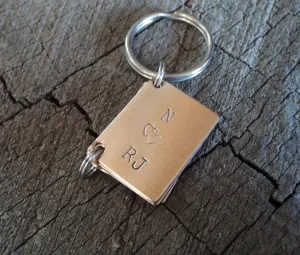 Small bronze book key chain