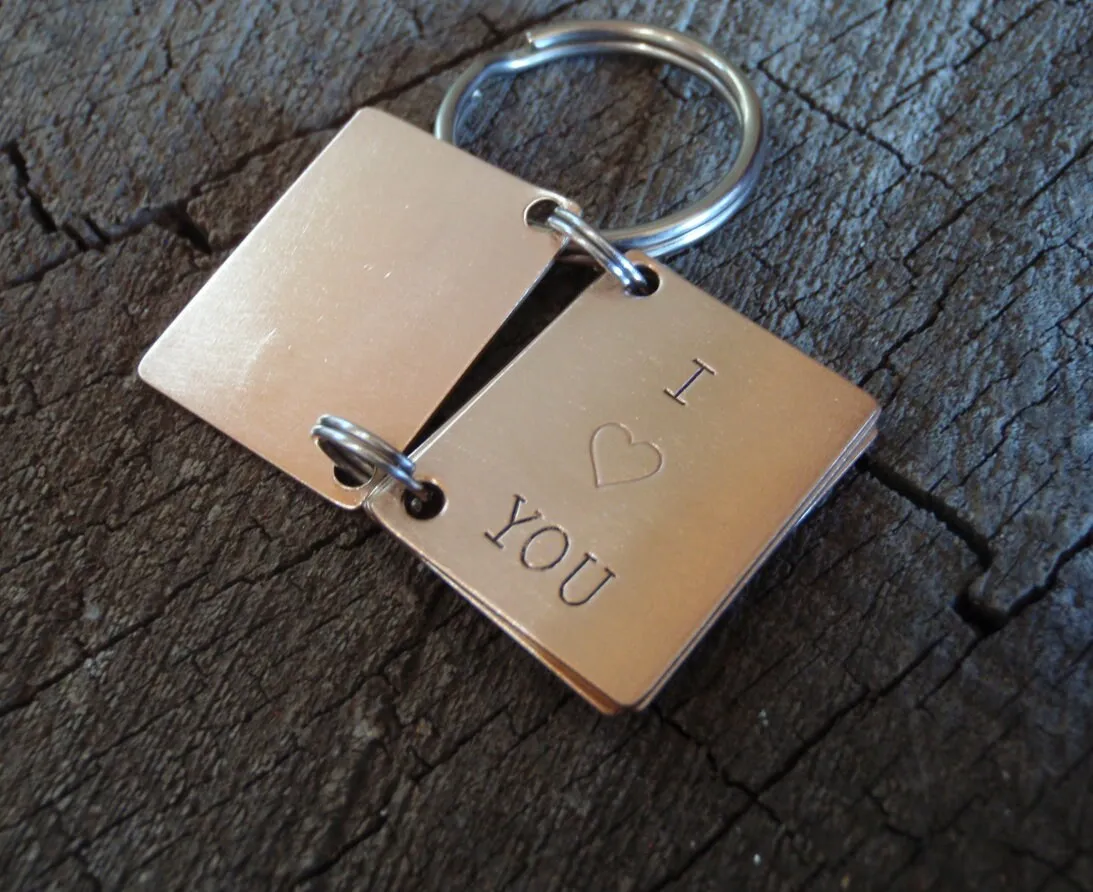 Small bronze book key chain