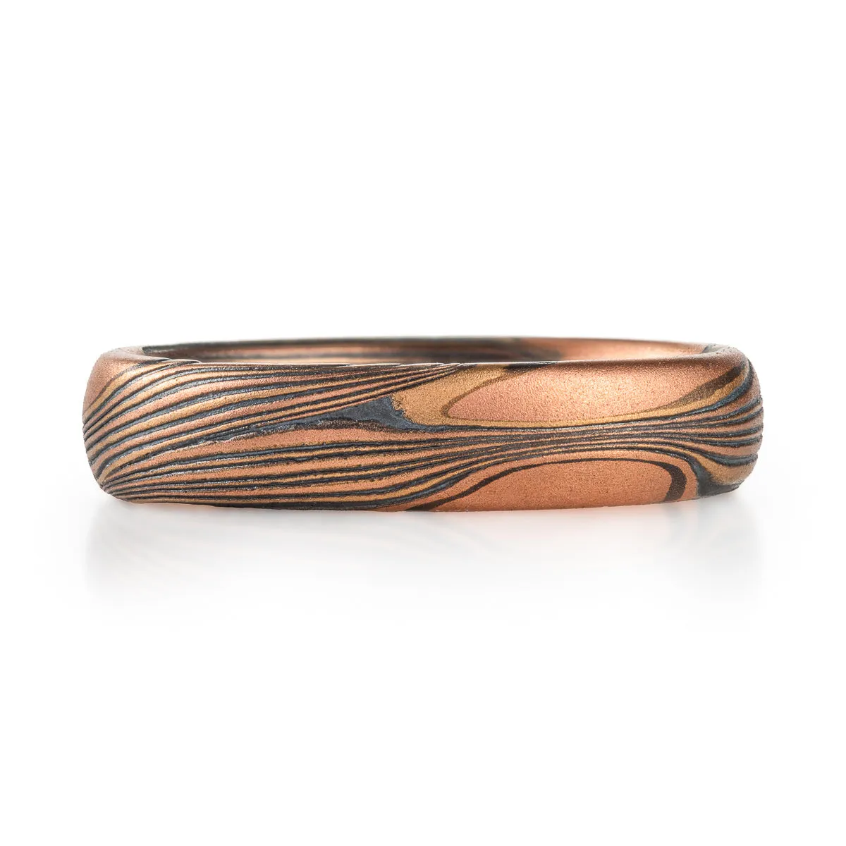 Smoldering Flow Pattern Ring with Red Gold Knots