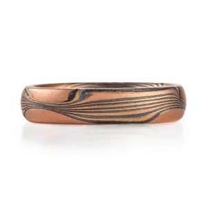 Smoldering Flow Pattern Ring with Red Gold Knots