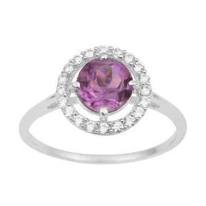 Solid 925 Sterling Silver Oval Cut 1 Ctw Solitaire Amethyst Engagement Ring
