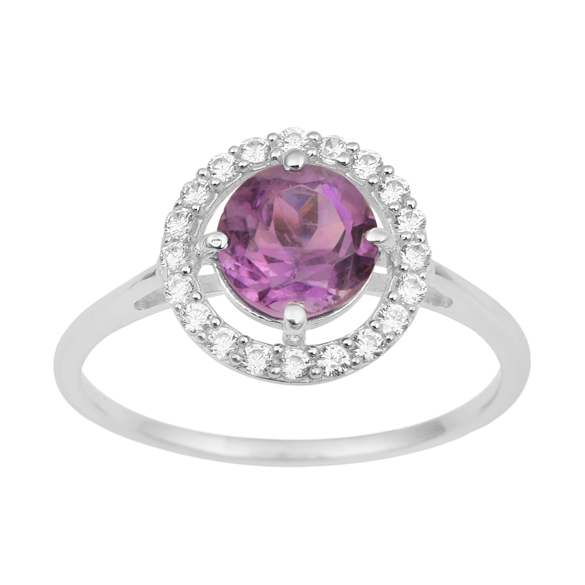 Solid 925 Sterling Silver Oval Cut 1 Ctw Solitaire Amethyst Engagement Ring