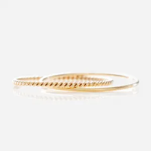 Solid Gold Crossover Ring Set