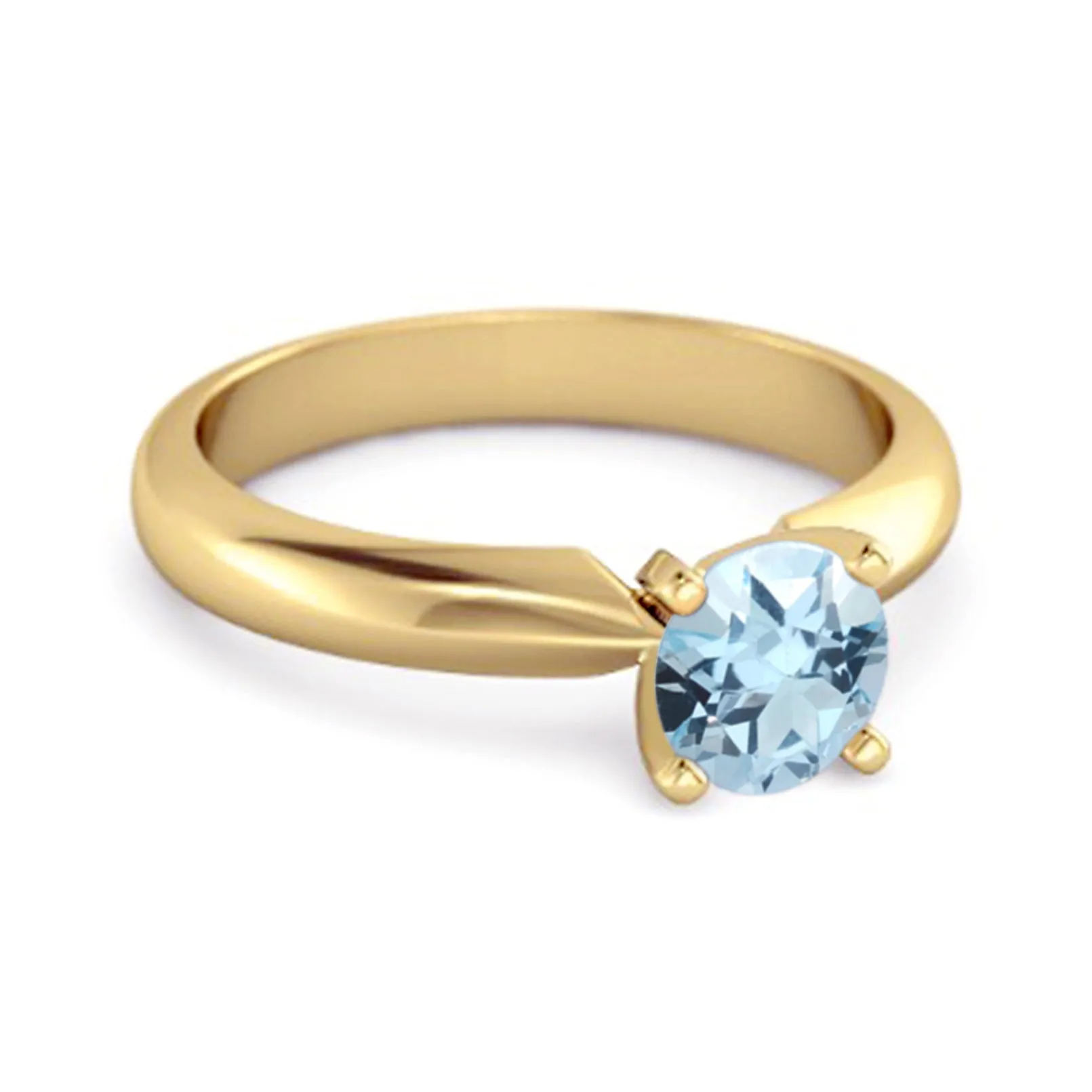 Solitaire 0.25 Cts Brilliant Cut Blue Topaz Sterling Silver Promise Ring