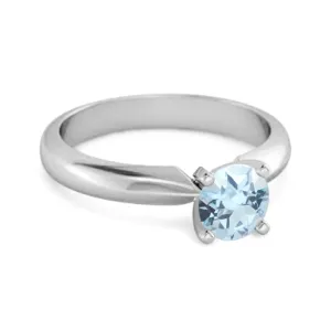 Solitaire 0.25 Cts Brilliant Cut Blue Topaz Sterling Silver Promise Ring