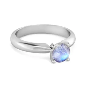 Solitaire 0.25 Cts Brilliant Cut Moonstone 925 Silver Promise Ring