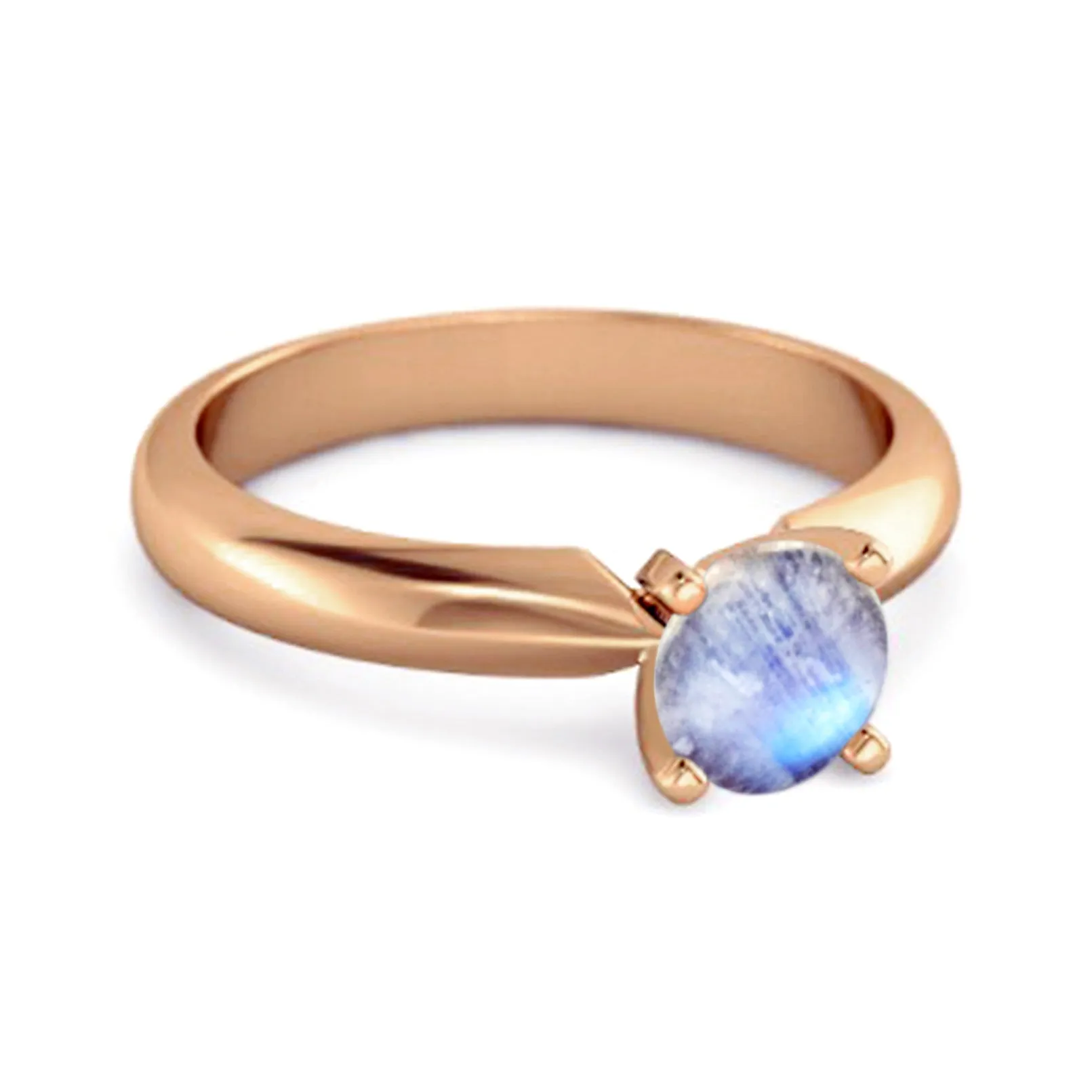 Solitaire 0.25 Cts Brilliant Cut Moonstone 925 Silver Promise Ring
