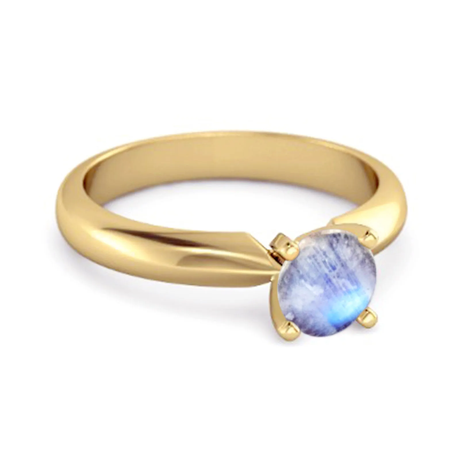 Solitaire 0.25 Cts Brilliant Cut Moonstone 925 Silver Promise Ring