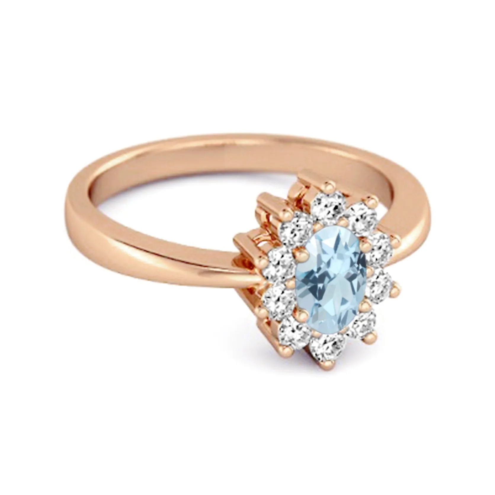 Solitaire 1.50 Cts Blue Topaz 925 Sterling Silver Halo Accent Ring
