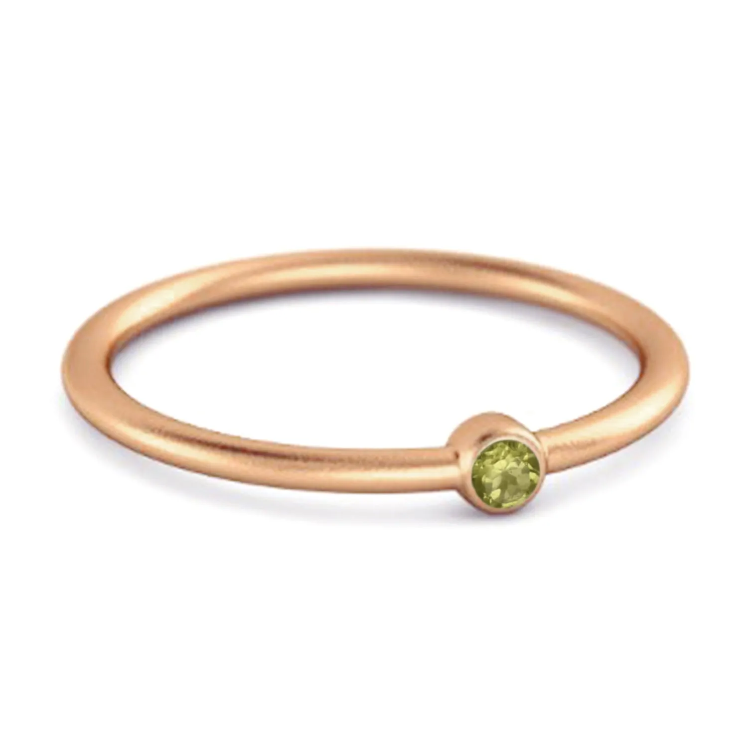 Solitaire 925 Sterling Silver 0.1 Cts Peridot Stackable Tiny Ring