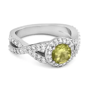 Solitaire Accents Peridot 925 Sterling Silver Infinity Ring